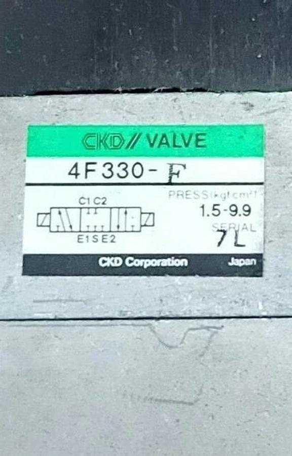 Used CKD 4F330-F PNEUMATIC PILOT VALVE AC200V 4F330F, PRESSURE: 1.5-9.9