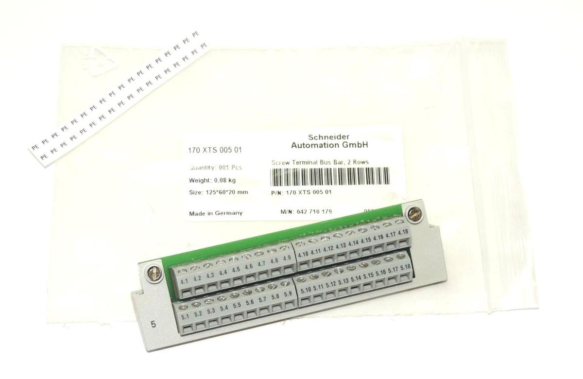Used NIB SCHNEIDER 170 XTS 005 01 2-ROW SCREW TERMINAL BUS BAR 170XTS00501