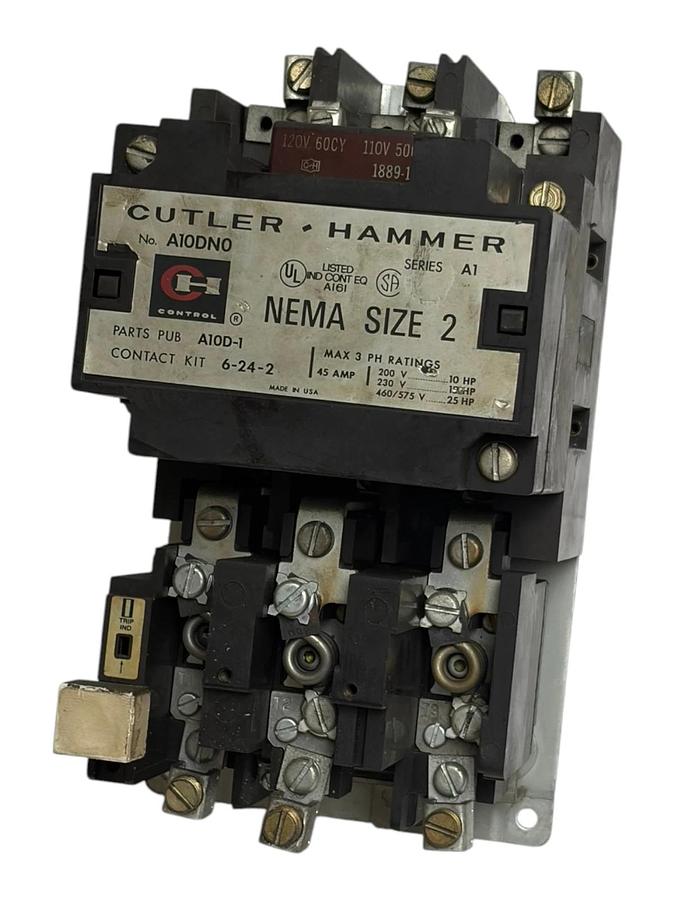 Used Cutler Hammer A10DN0 NEMA Size 2 Motor Starter Series A1 45 Amp 120V 60Hz Coil