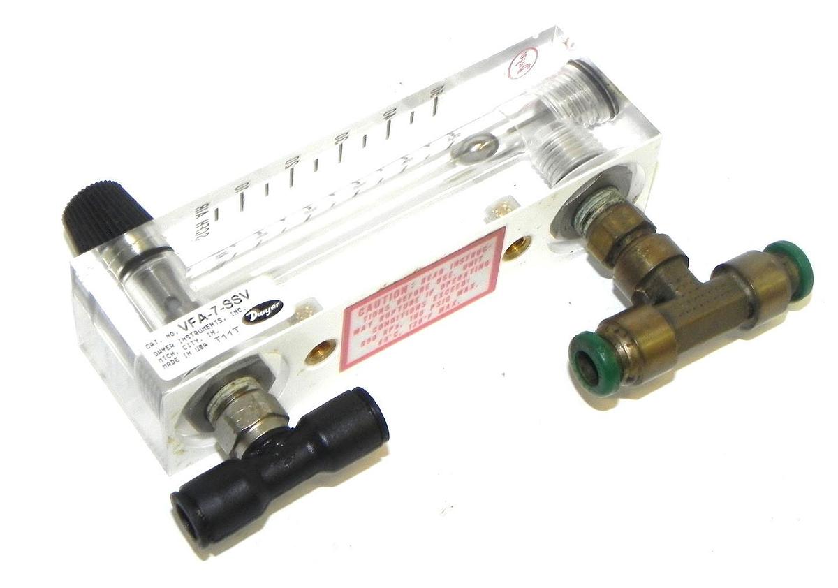 Used DWYER VFA-7-SSV VISI FLOAT FLOW METER VFA7SSV
