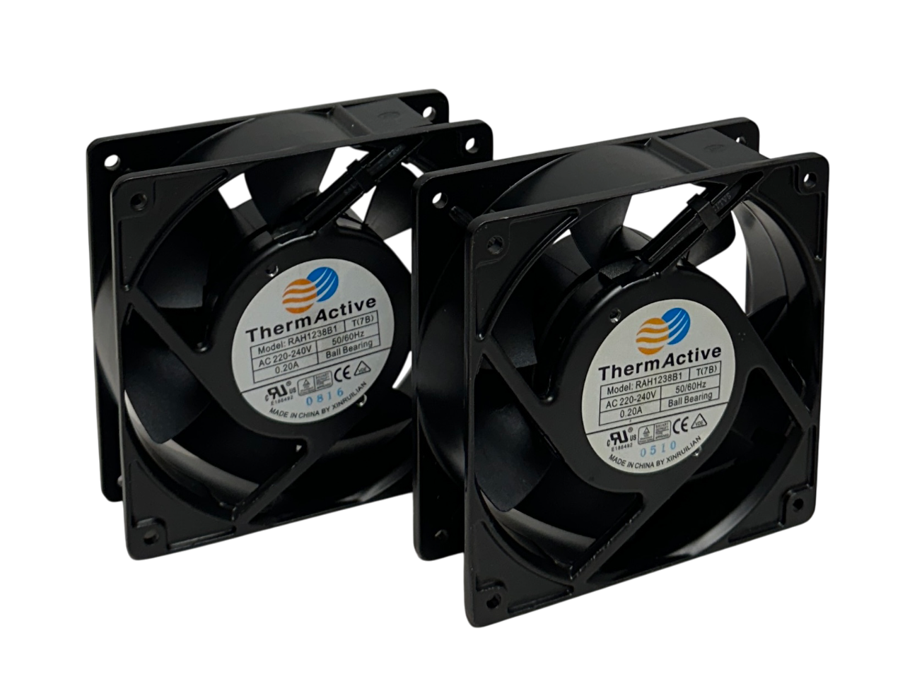 Used 2 ThermActive RAH1238B1 AC AXIAL FANS 220-240VAC 50/60Hz BALL BEARING 0.20A NSNP