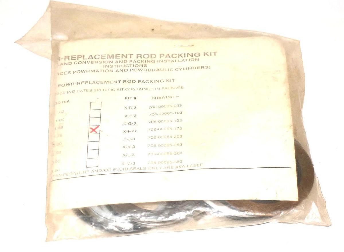 Used NEW HANNA KIT NO. X-H-3 706-00065-173 POWR-REPLACEMENT ROD PACKING KIT