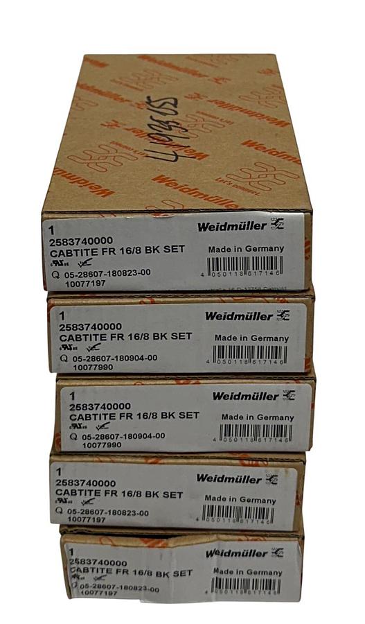 Used 5 WEIDMULLER 2583740000 CABTITE 16/8 BK SET OEM BLACK FRAME NSMP