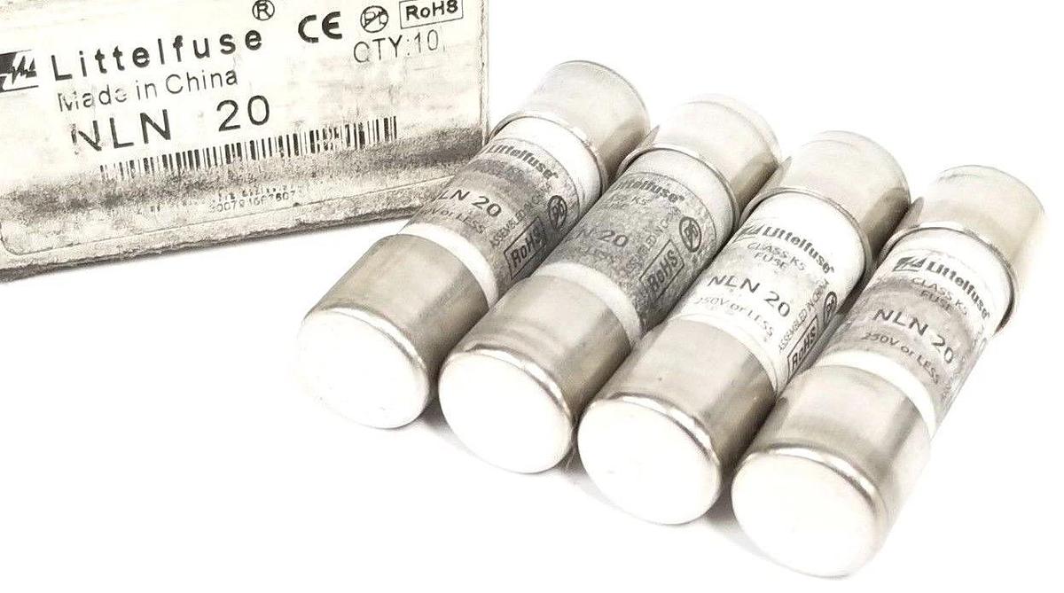 BOX OF 4 NEW LITTELFUSE NLN-20 FUSES CLASS K5 250V NLN20