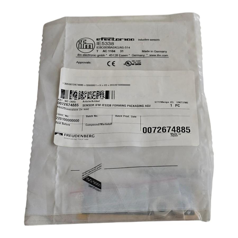 IFM Efector 100 IE5338 Inductive Proximity Sensor M8 IEBC003BASKG/AS-514 NSFS