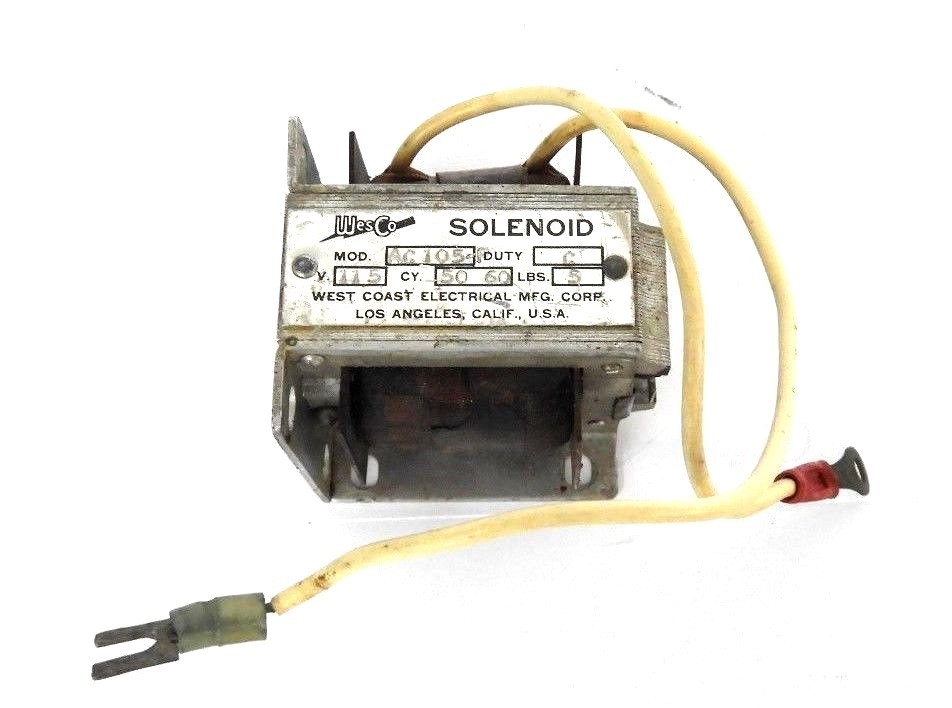 Used WESCO AC105-P SOLENOID COIL DUTY: C (CONTINUOUS), 115V, 50/60CY, 5LBS