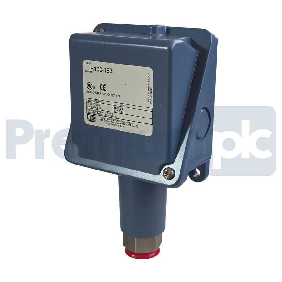 UE United Electric H100-193 Pressure Switch 20-500 psi 15A 480V NSMP