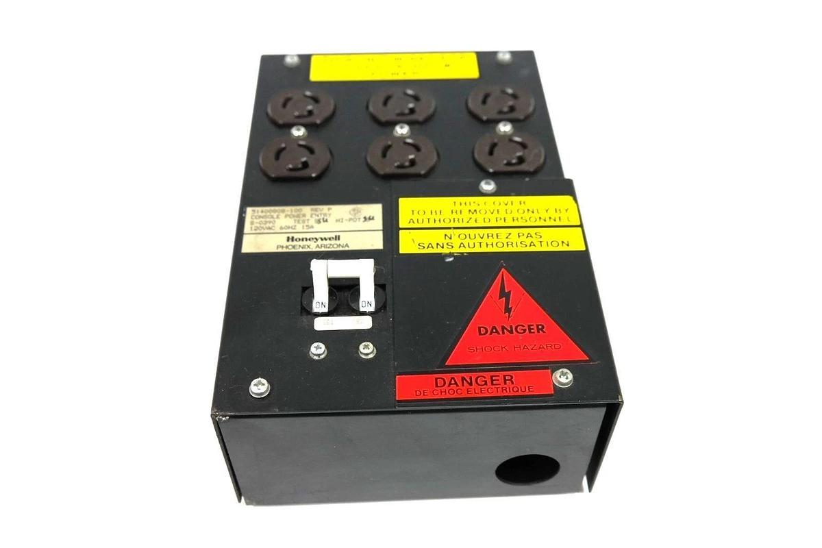 Used HONEYWELL 51400808-100 REV. P POWER ENTRY CONSOLE 120VAC 60HZ 15A 51400808100