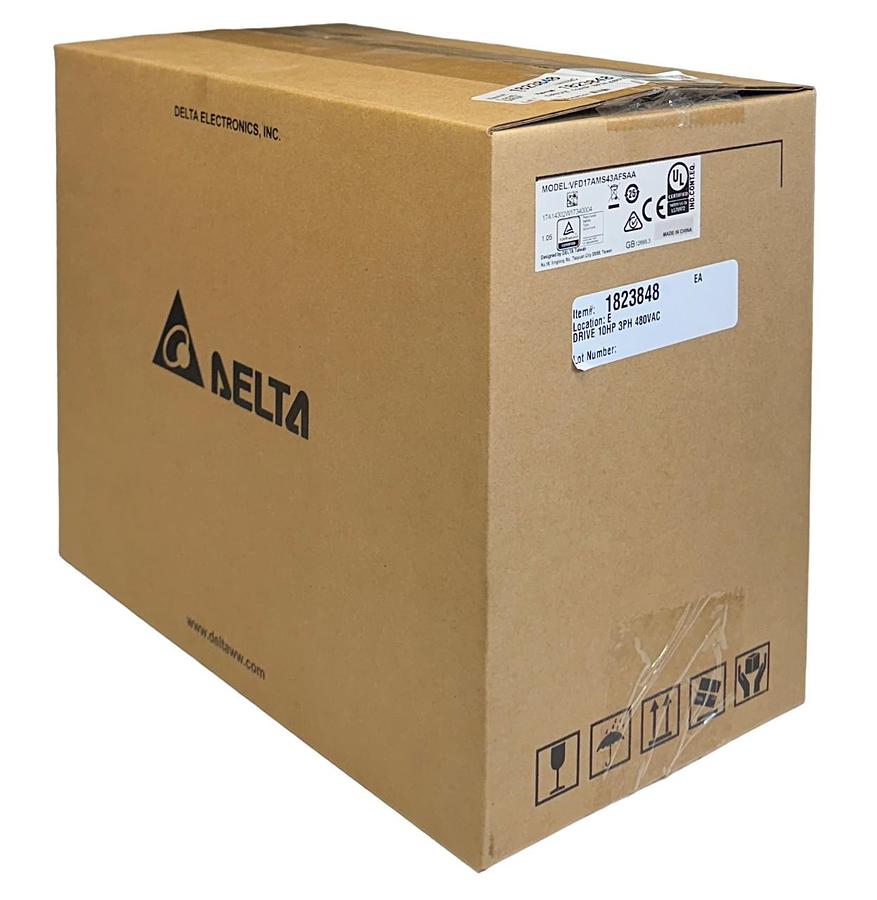 Used DELTA VFD17AMS43AFSAA / VFD-MS300 SERIES AC DRIVE 10HP 3PH 480VAC NSFS
