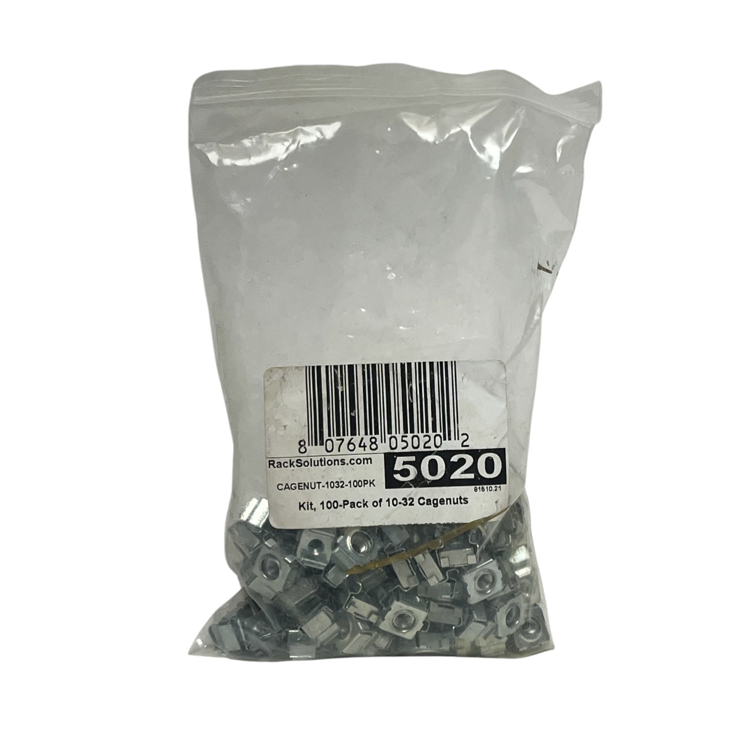 Used RackSolutions 10-32 Cagenuts 100-Pack for Server Racks | CAGENUT-1032-100PK