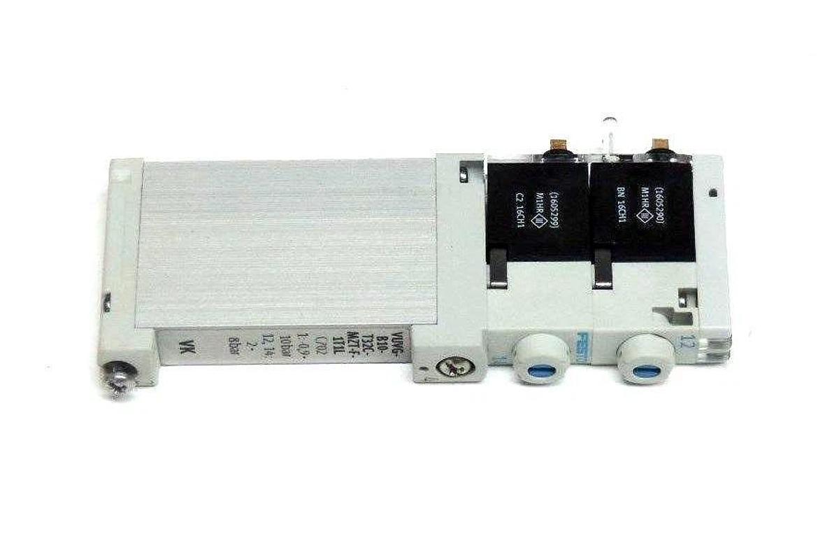 Used FESTO VUVG-B10-T32C-MZT-F-1T1L SOLENOID VALVE C702, 1:0.9-10BAR, 12,14:2-8BAR