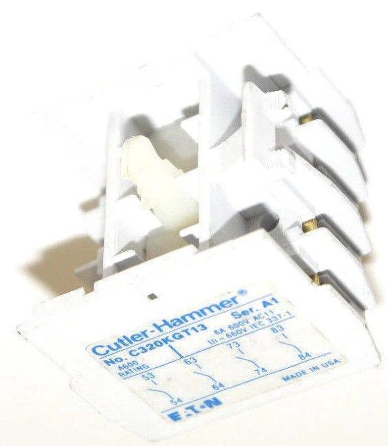 Used EATON CUTLER HAMMER C320KGT13 SER. A1 TOP MOUNT AUXILIARY BLOCK