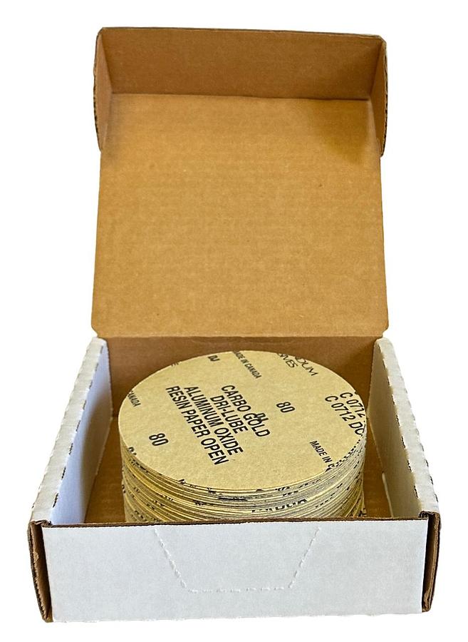 Used 100 NEW CARBO GOLD 055395 10643 5'' C0712DO ALUMINUM OXIDE DISCS P80 GRIT ST