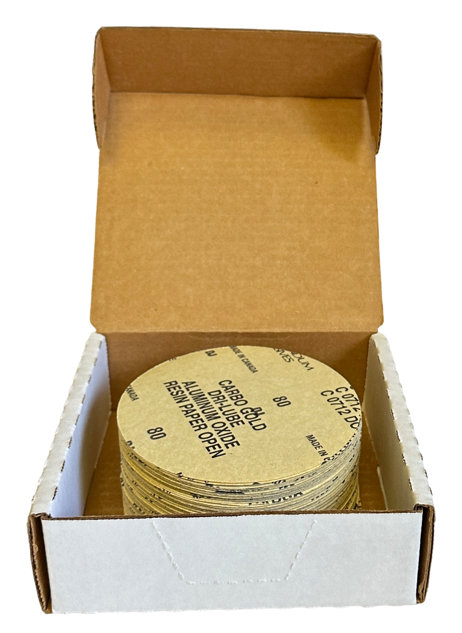 Used 100 NEW CARBO GOLD 055395 10643 5'' C0712DO ALUMINUM OXIDE DISCS P80 GRIT ST