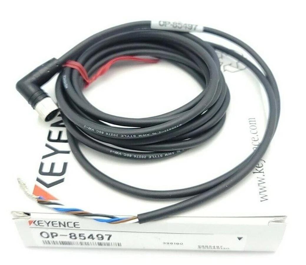 Used NIB KEYENCE OP-85497 CORDSET 4PIN FEMALE L-SHAPED CONNECTOR OP85497