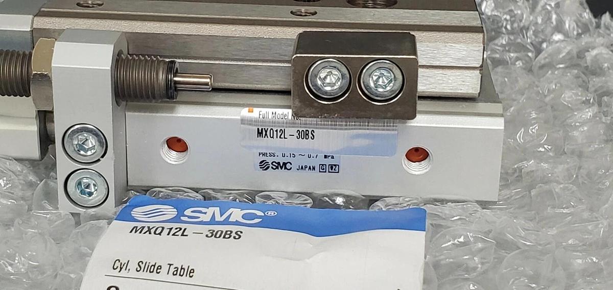 Used NEW SMC MXQ12L-30BS CYLINDER TABLE SLIDE SHOCK ABSORB MXQ12L30BS