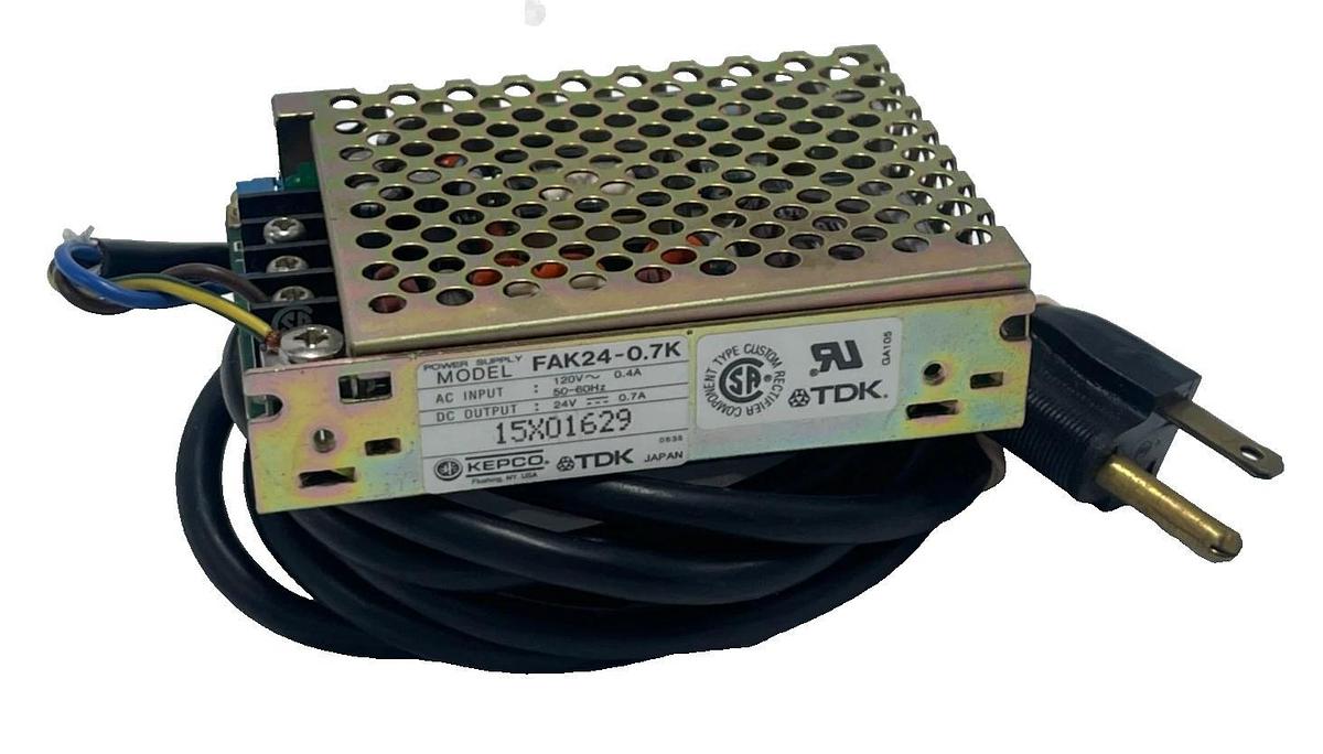 Used TDK FAK24-0.7K Power Supply 24VDC 0.7A KEPCO FAK Series AC Input Open Frame