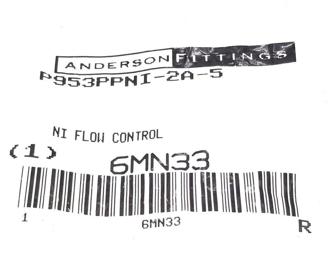 Used NEW ANDERSON FITTINGS P953PPNI-2A-5 NI FLOW CONTROL 1/8'' NICKEL PLATED 6MN33