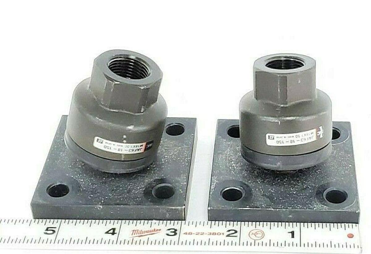 Used LOT OF 2 SMC JAF63-18-150 FLOATING JOINTS M18X1.50 JAF6318150