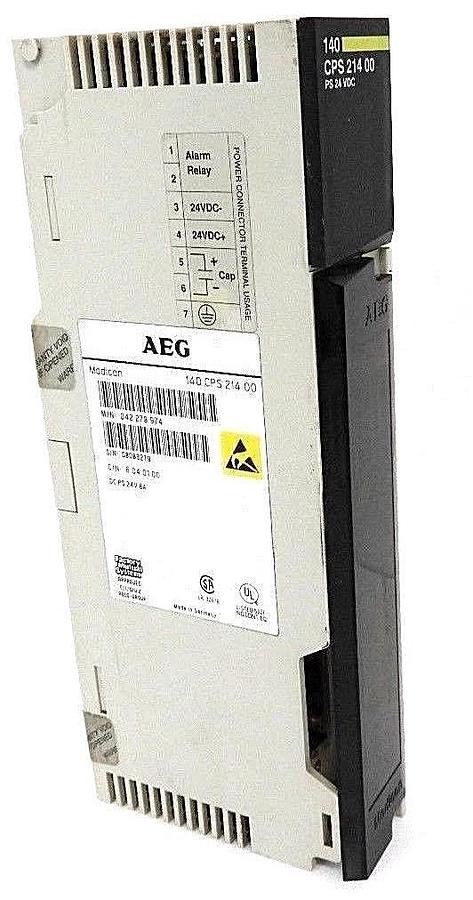 Used SCHNEIDER MODICON 140CPS21400 POWER SUPPLY 8AMP 24VDC, 140-CPS-214-00