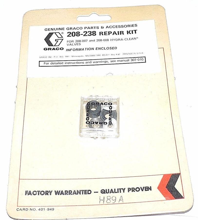 Used NIB GRACO 208-238 REPAIR KIT 208238
