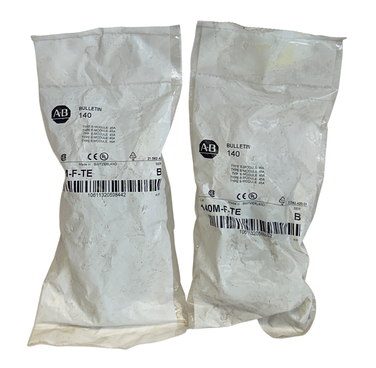2 ALLEN BRADLEY 140M-F-TE /B BULLETIN 140 TYPE E-MODULE 45A ADAPTER 140MFTE NSFS