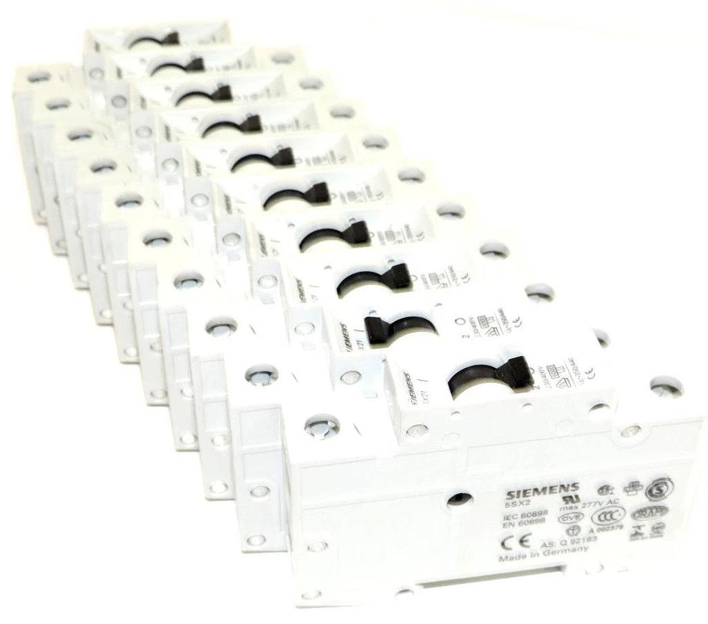 Used LOT OF 10 NEW SIEMENS 5SX2 C2 MOLDED CASE CIRCUIT BREAKERS 5SX2C2