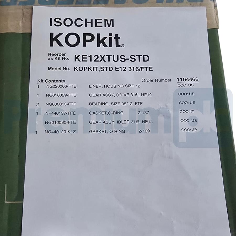 Used Pulsafeeder KOPkit STD E12 316/FTE | KE12XTUS-STD Isochem Pump Rebuild Kit NSMP
