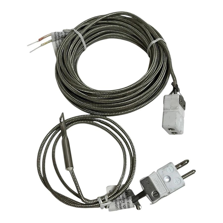 Omega Type K Thermocouple Probe & 25ft Extension Cable Set - New Surplus