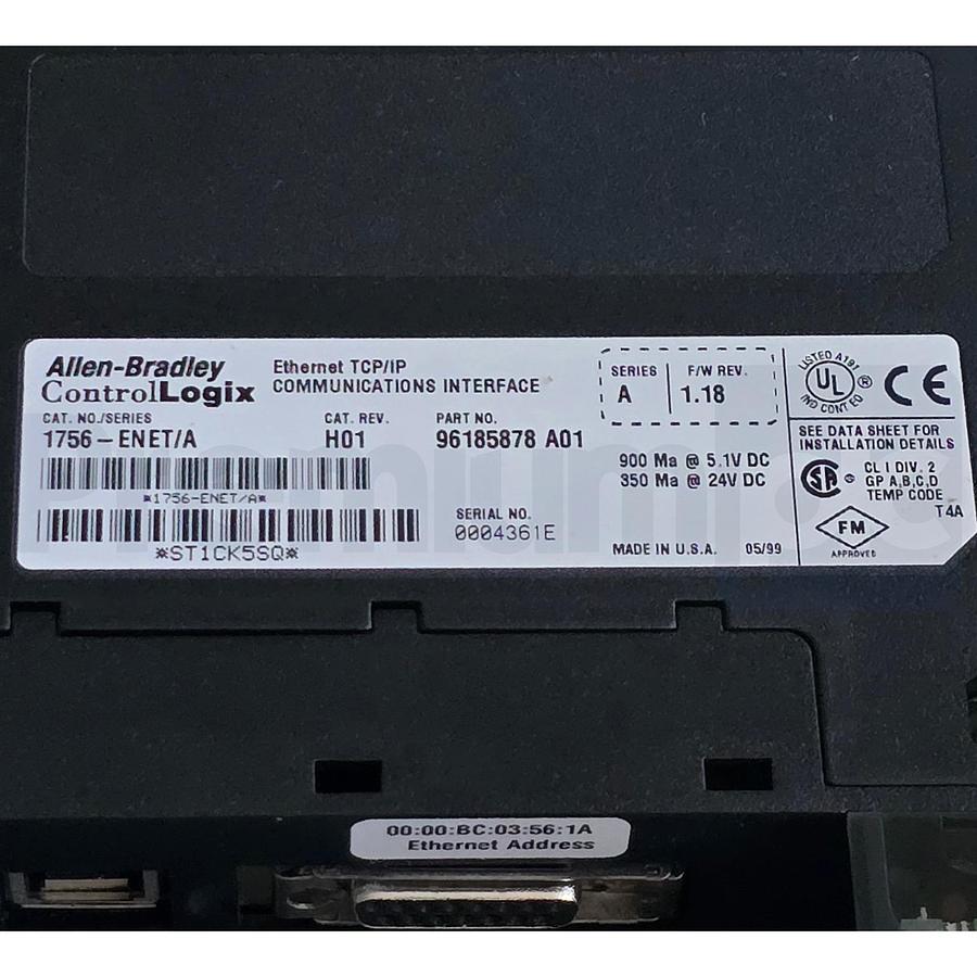 Used Surplus Allen Bradley 1756-ENET /A ControlLogix EtherNet/IP TCP/IP Bridge Module