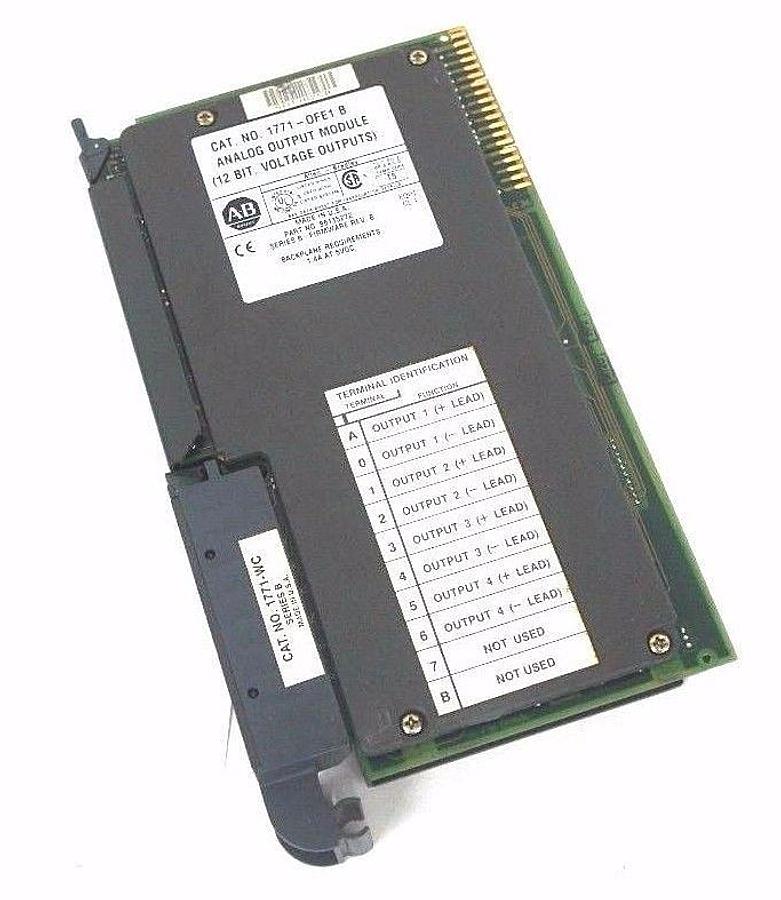 Used ALLEN BRADLEY 1771-OFE1 ANALOG OUTPUT MODULE SER B, F/W REV B W/ 1771-WC