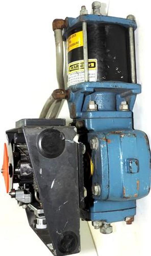 Used BAILEY AV1121040 PNEUMATIC POSITIONER WITH DEZURIK 9454201 PowerRAC CYLINDER