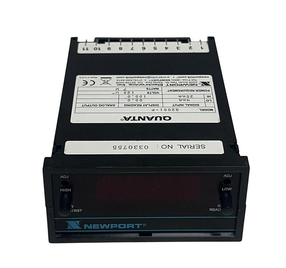 Used NEWPORT Q2001-P / Q2001P QUANTA DIGITAL PROCESS PANEL METER 4-20mA 120V NSMP
