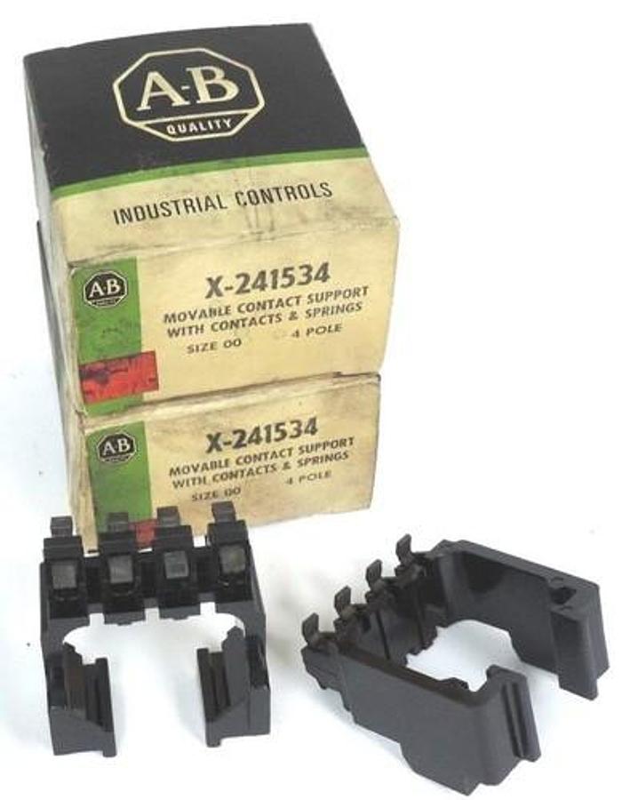 Used LOT OF 2 NIB ALLEN BRADLEY X-241534 MOVABLE CONTACT SUPPORT 4-POLE SIZE 00