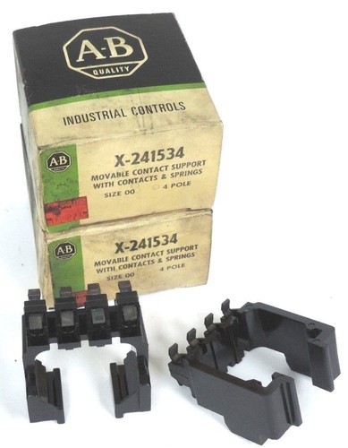 Used LOT OF 2 NIB ALLEN BRADLEY X-241534 MOVABLE CONTACT SUPPORT 4-POLE SIZE 00