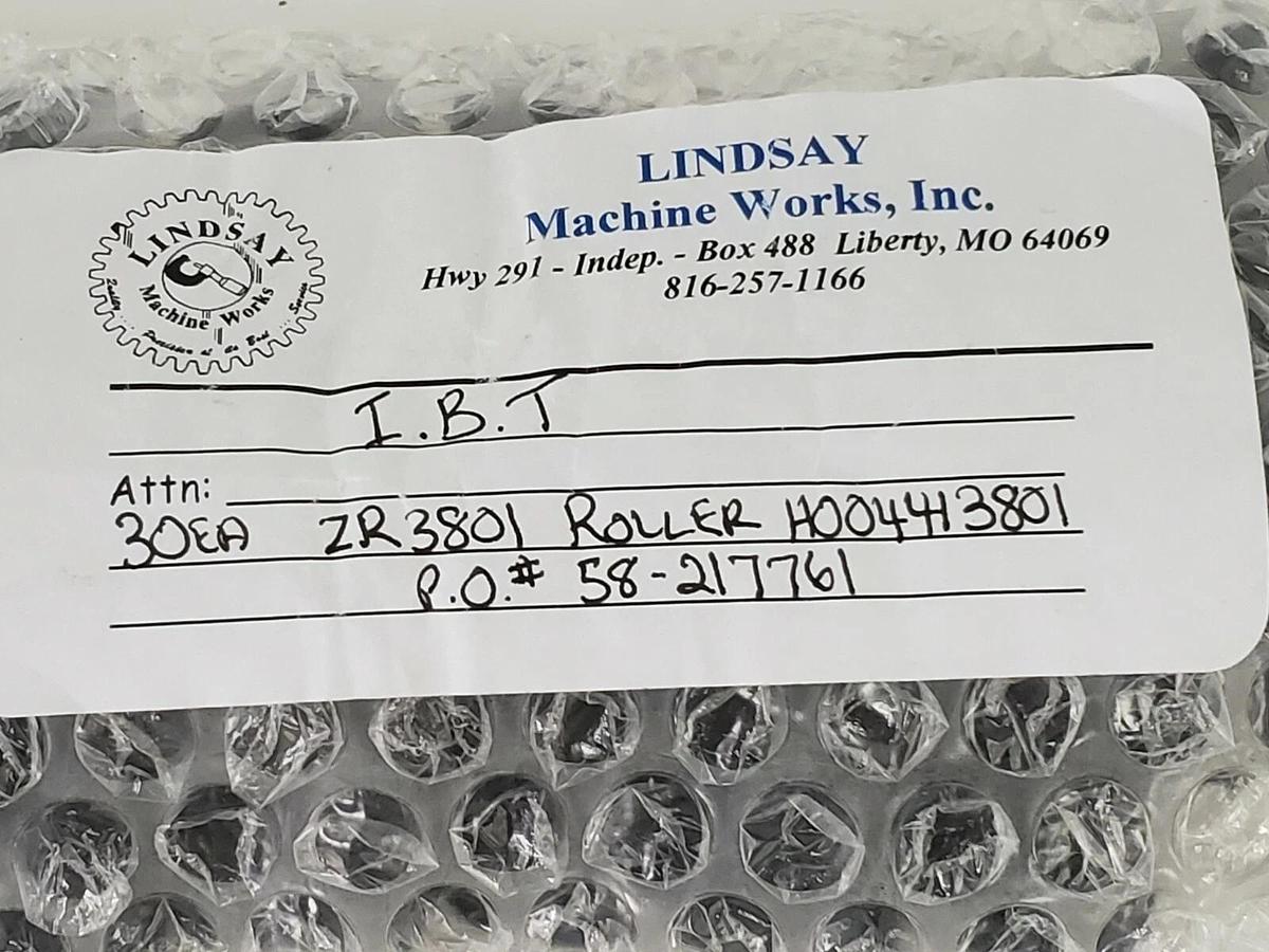 Used LOT OF 30 LINDSAY MACHINE WORKS H004413801 ROLLERS I.B.T ZR3801