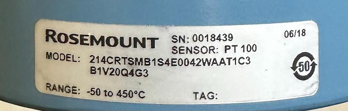 Used NEW ROSEMOUNT 214CRTSMB1S4E0042WAAT1C3B1V20QG3 TEMPERATURE SENSOR 214C PT100