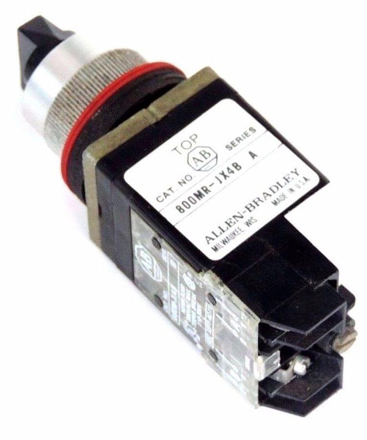 Used LOT OF 2 ALLEN BRADLEY 800MR-JX4B SELECTOR SWITCH SER A 800M-XAS CONTACT SER B