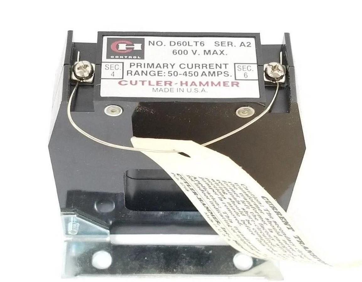 Used NIB EATON CUTLER HAMMER D60LT6 AC CURRENT TRANSFORMER SER. A2