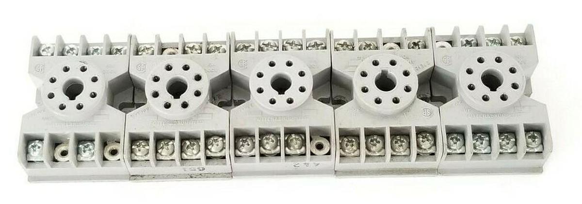 Used LOT OF 5 POTTER & BRUMFIELD 27E122 RELAY SOCKETS 10A 300V