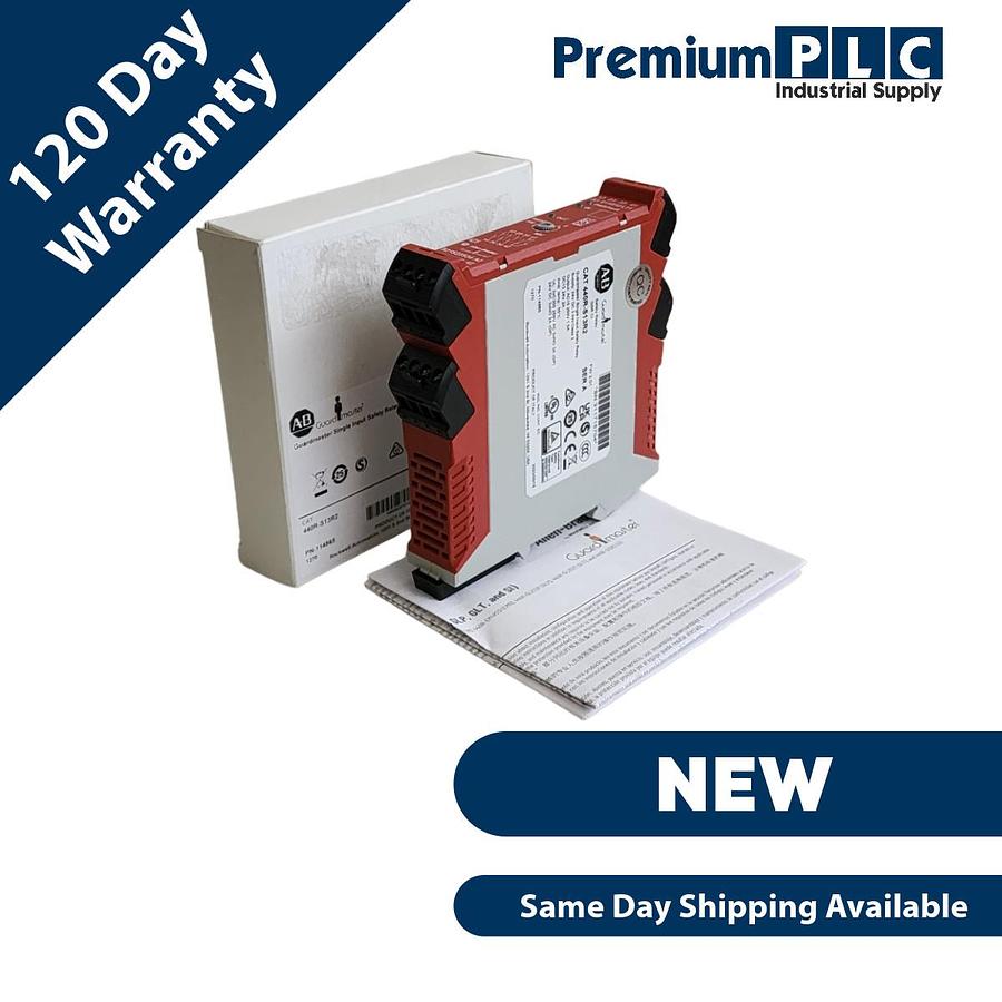 Used NEW ALLEN BRADLEY 440R-S13R2 /A GUARDMASTER SINGLE INPUT SAFETY RELAY F/W 2.01