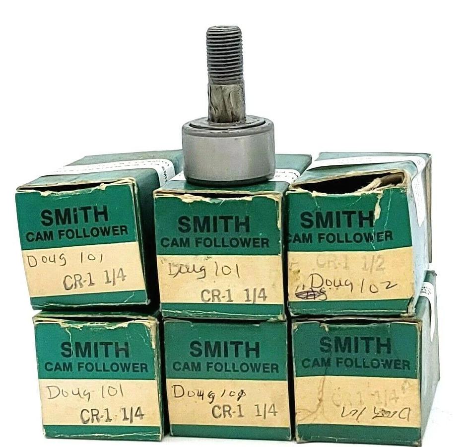 Used LOT OF 6 NIB SMITH CR-1-1/4 CAM FOLLOWERS 1-1/4IN ROLLER DIAMETER 3/4IN WIDTH