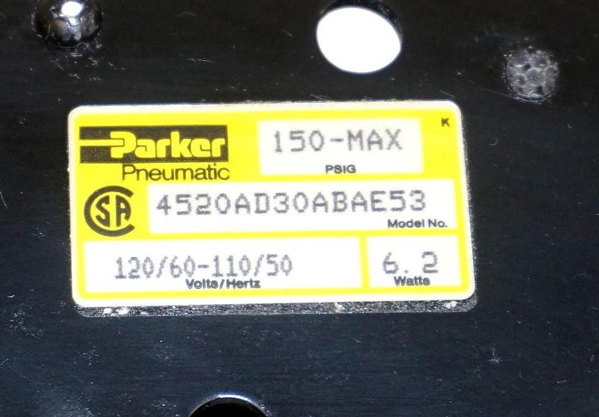 NEW PARKER 4520AD30ABAE53 VALVE 150 PSIG MAX, 6.2W, 120V/60HZ-110V/50HZ