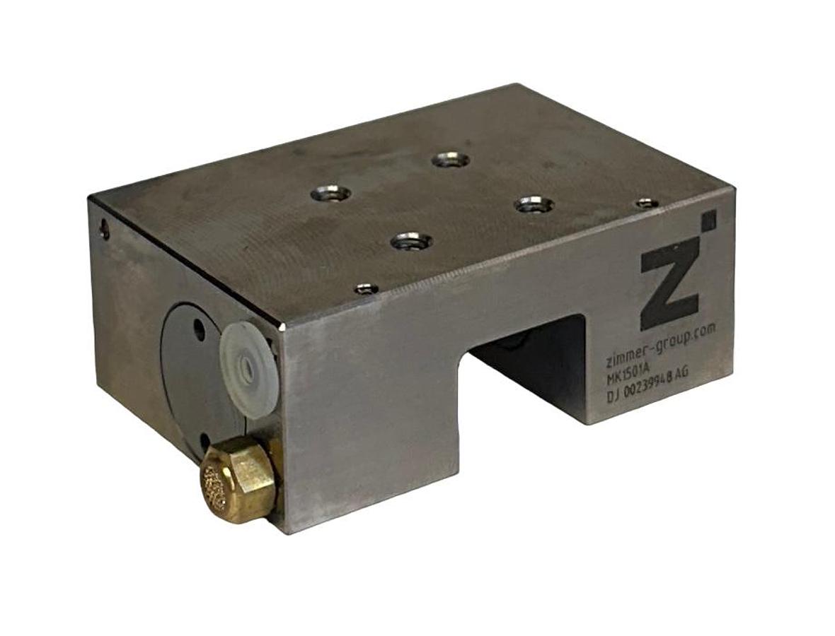 Used ZIMMER MK1501A SERIES MK LINEAR CLAMPING ELEMENT 6.5BAR MAX NSMP