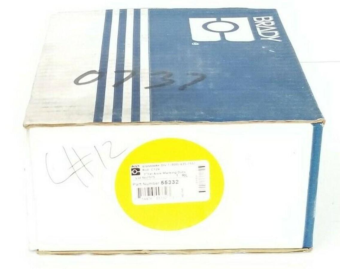 NIB BRADY 55332 ROLL C129 3" YELLOW AISLE MARKING DOTS, ROLL OF 1000
