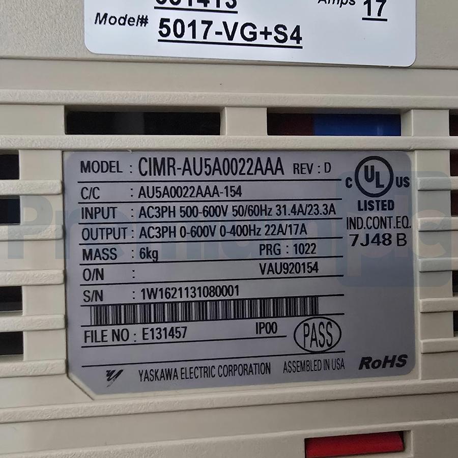 Used Magnetek 5017-VG+S4 | CIMR-AU5A0022AAA Impulse VG+ Series 4 Drive 575V 15HP NSMP
