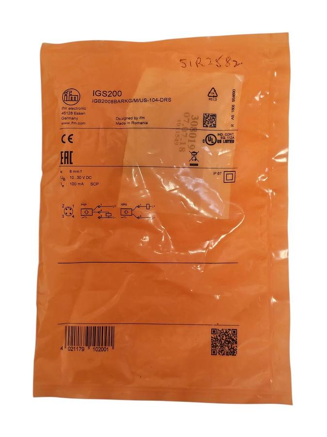 Used NEW IFM IGB2008BARKG/M/US-104-DRS PROXIMITY SENSOR IGS200