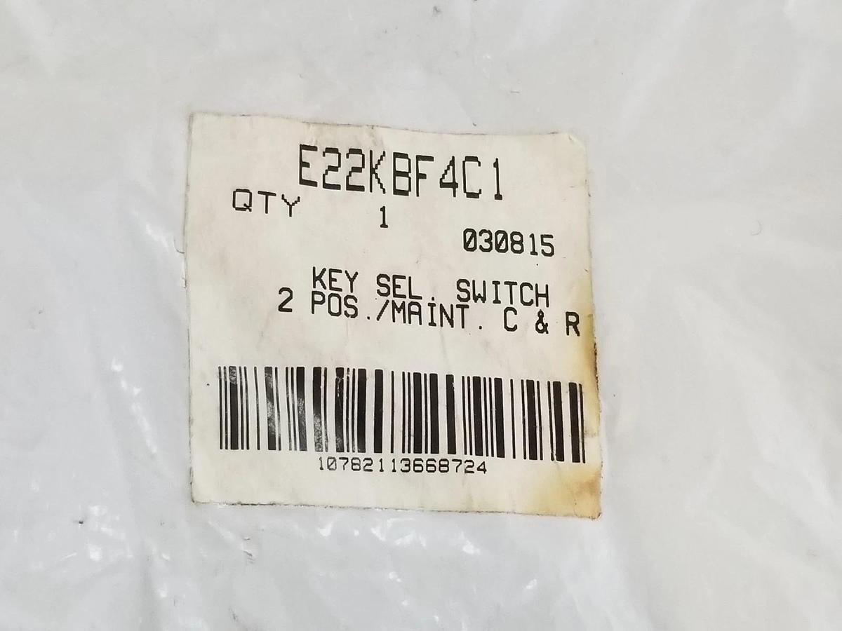 Used NEW EATON CUTLER-HAMMER E22KBF4C1 KEY SELECTOR SWITCH 2 POS. /MAINT.
