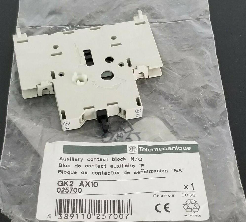 Used NEW TELEMECANIQUE GK2-AX10 AUX. CONTACT BLOCK N/O GK2AX10