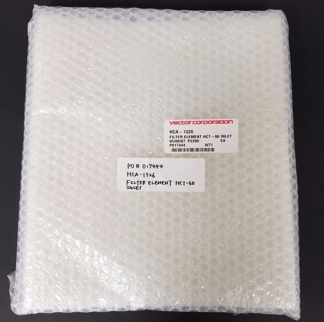 Used NEW VECTOR CORPORATION HCA-1326 FILTER ELEMENT HCT-60 INLET